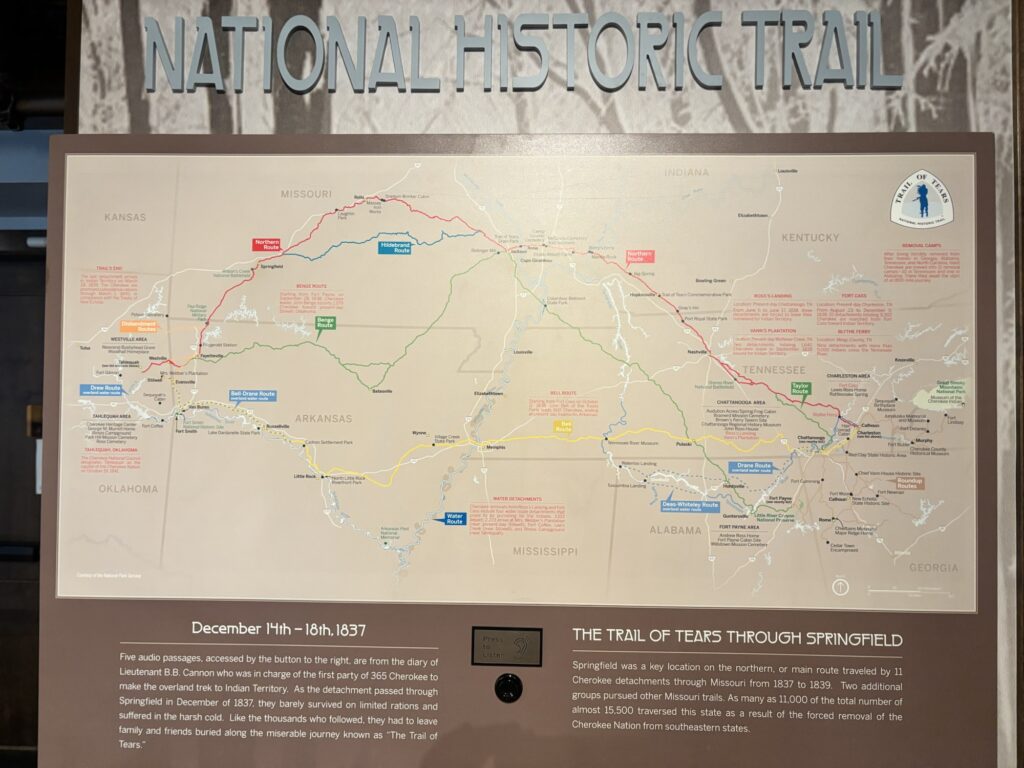 Trail of Tears memorial & map